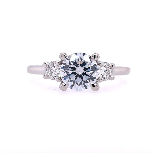 14K White Gold Gabriel & Co. Three Stone Diamond Engagement Ring