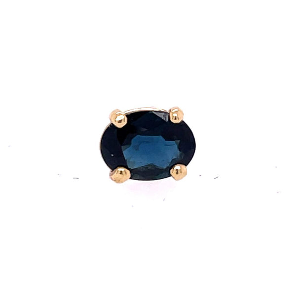 14K Yellow Gold Tie Tack Featuring Oval Blue Sapphire