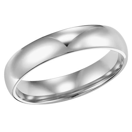 14K White Gold Comfort Fit Goldman Luxe Wedding Band Featuring High Polish Finish