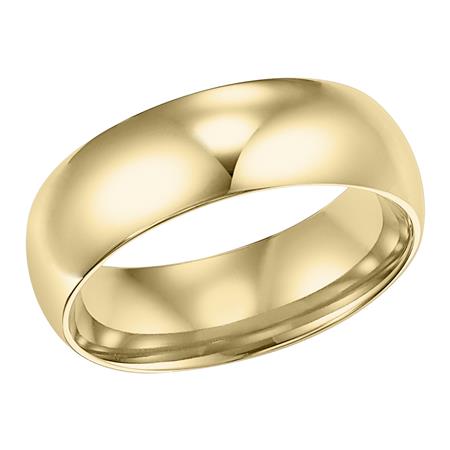 14K Yellow Gold Comfort Fit 5mm Low Dome Wedding Band Size 10