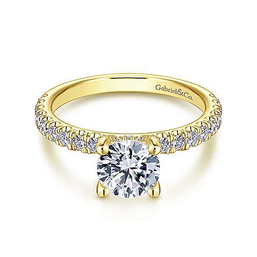 14k Yellow Gold Gabriel & Co. Diamond Engagement Ring