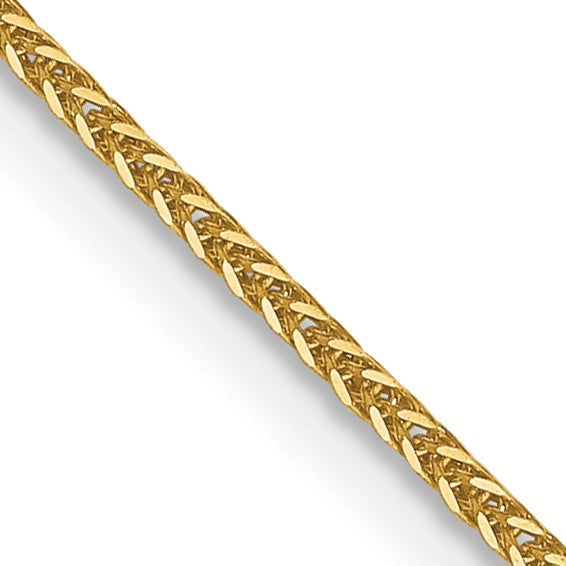 Gold Chain 14K Yellow Gold .8mm Diamond Cut Quadra Wheat Chain Length 18"