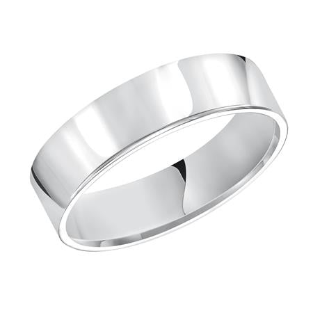 Platinum Comfot Fit, 6Mm Wedding Band Features A High Polished Finish Width 6 Mm  Size 10.