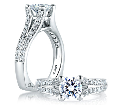 18K White Gold Diamond Engagement Ring Mounting