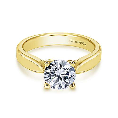 14k YEllow Gold GAbriel & Co. Solitaire Diamond Engagement Ring