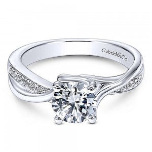 14K White Gold Gabriel & Co. Diamond Engagement Ring