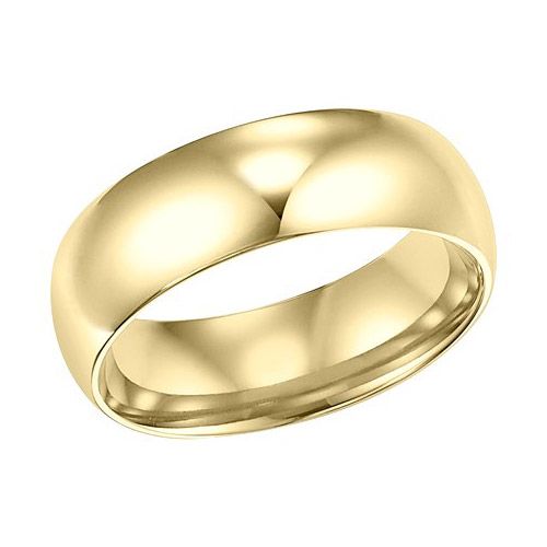 14K Yellow Gold Low Dome Comfort Fit Band, 6 mm, Size 10