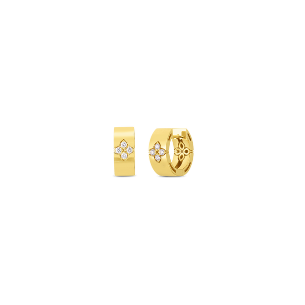 18K Yellow Gold Roberto Coin Love In Verona Diamond Earrings