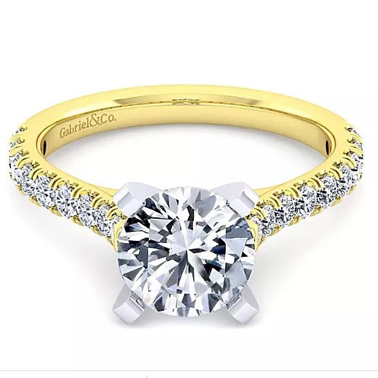 14k Yellow Gold Gabriel & Co. Diamond Engagement Ring Mounting