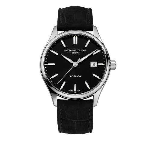 Frederique Constant Classics Index Automatic Watch Featuring Black Dial And Black Strap