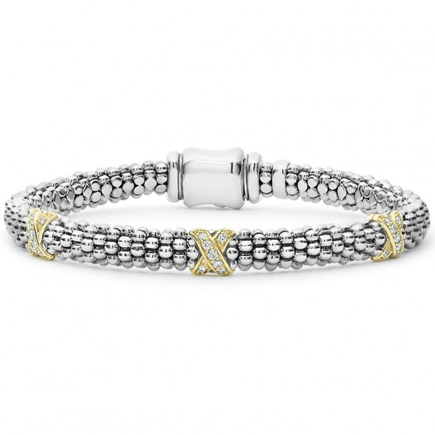 Sterling Silver And 18K Yellow Gold LAGOS Diamond Bracelet