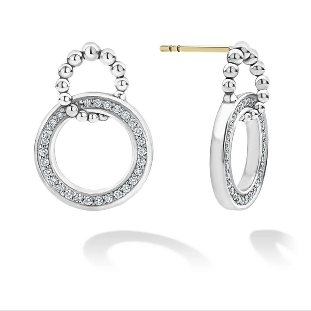 LAGOS Sterling Silver Caviar Spark Diamond Earrings
