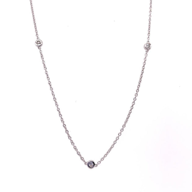 14K White Gold Private Label Diamonds By The Yard Necklace