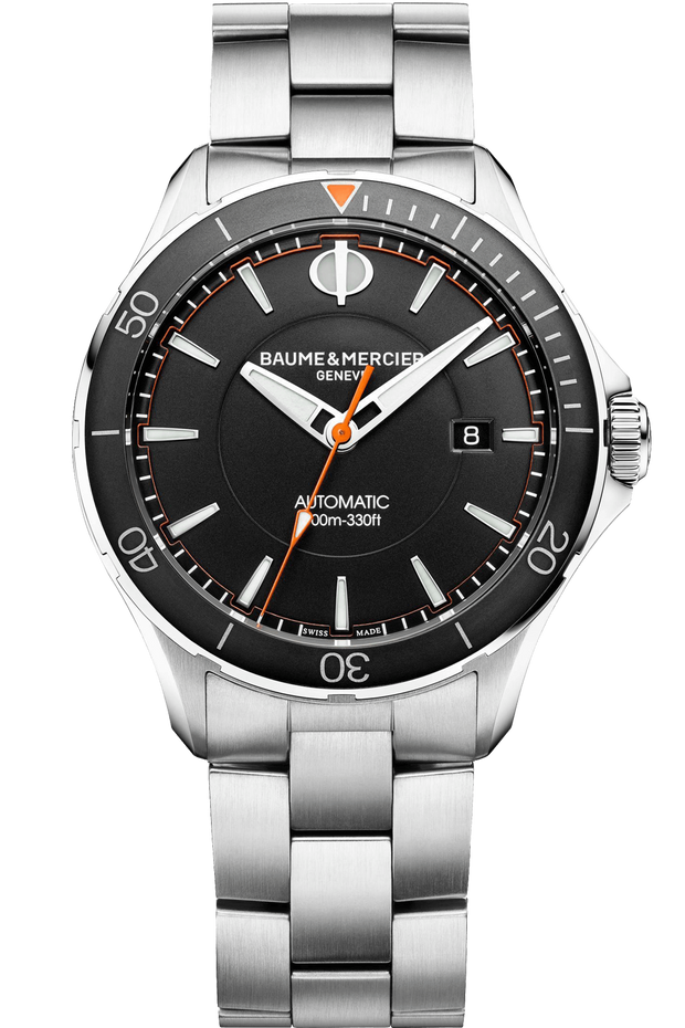 Baume & Mercier Clifton Watch Featuring Stainless Steel Case And Black Dial