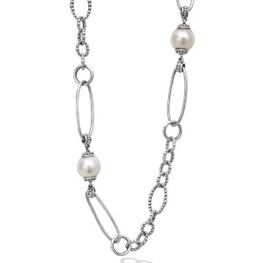 LAGOS Luna Pearl Link Necklace 34 Inches In Length
