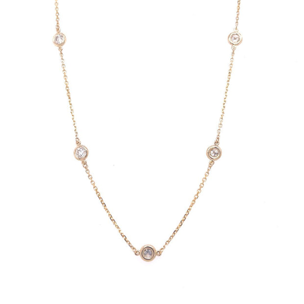 14K Yellow Gold Diamind-By-The-Yard Necklace