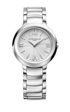 Baume & Mercier Promesse Stainless Steel Watch Featuring Guilloche Dial