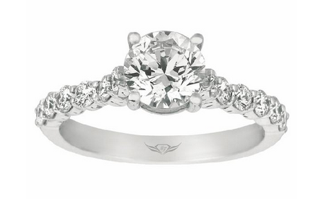 18K White Gold Martin Flyer Diamond Engagement Ring