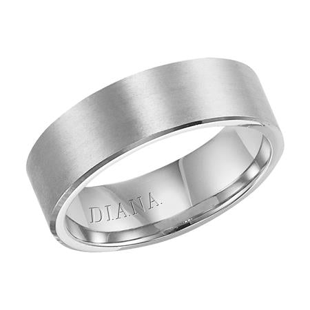 14K White Gold Goldman Luxe Wedding Band Featuring Satin Finish