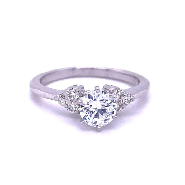 14k White Gold and Diamond Engagement Ring Mounting