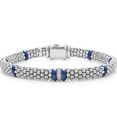 LAGOS Blue Caviar  Single Station Diamond Caviar Bracelet | 6MM Featuring .005CT Total Weight Round Diamonds