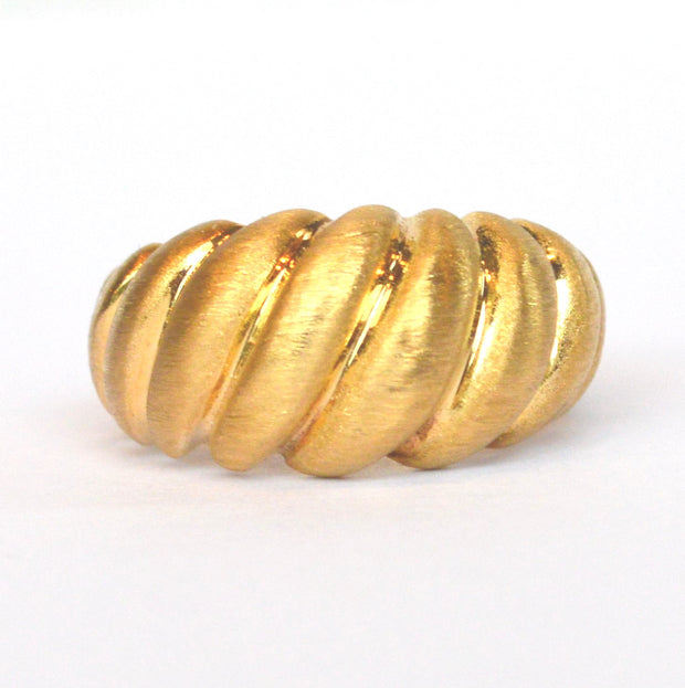 14K Yellow Gold Textured Shrimp Ring