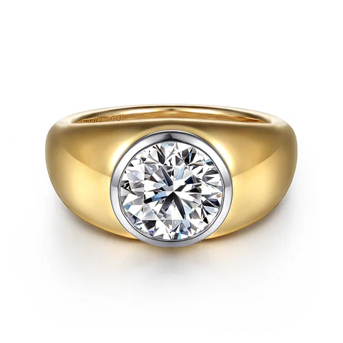Gabriel & Co 14K Two-Tone White-Yellow Gold Solitaire Engagement Ring Mounting