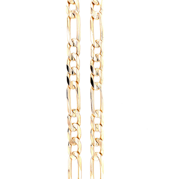 14K Yellow Gold Solid Figaro Chain Measuring 20 Inches In Length