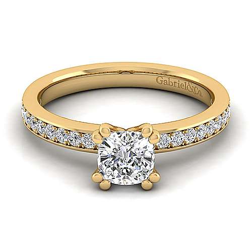 14k Yellow Gold Gabriel & Co.  Diamond Engagement Ring