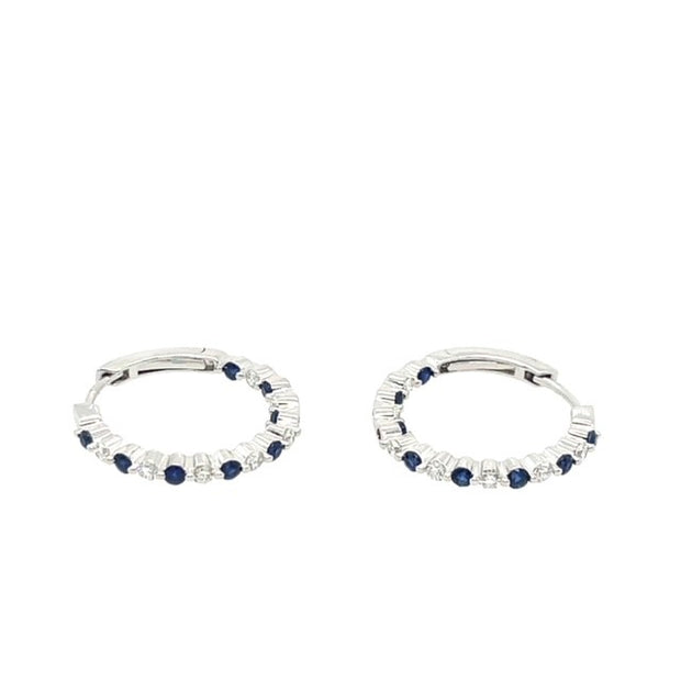 Sapphire And Diamond Hoop Earrings