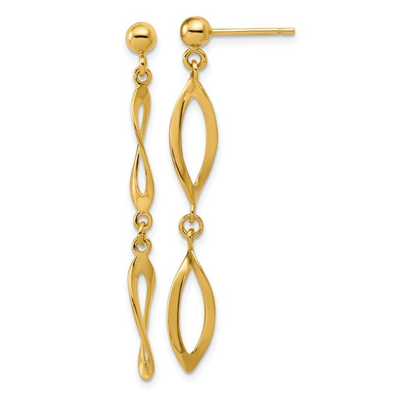 14K Yellow Gold Drop Earrings