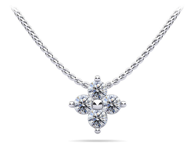 14K White Gold Diamond Pendant