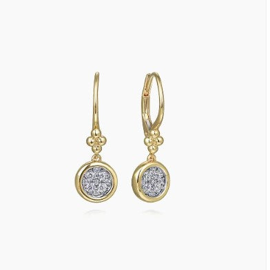 Gabriel & Co. 14K White and Yellow Gold Diamond Earring