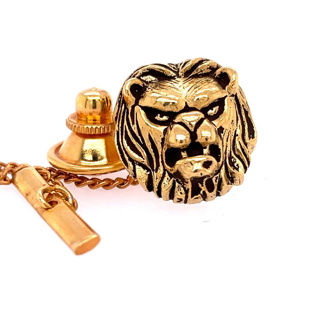 14K Yellow Gold Lion's Head Tie Tack