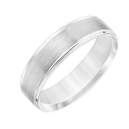 14K White Gold Goldman Luxe Wedding Band Featuring Brushed Finish