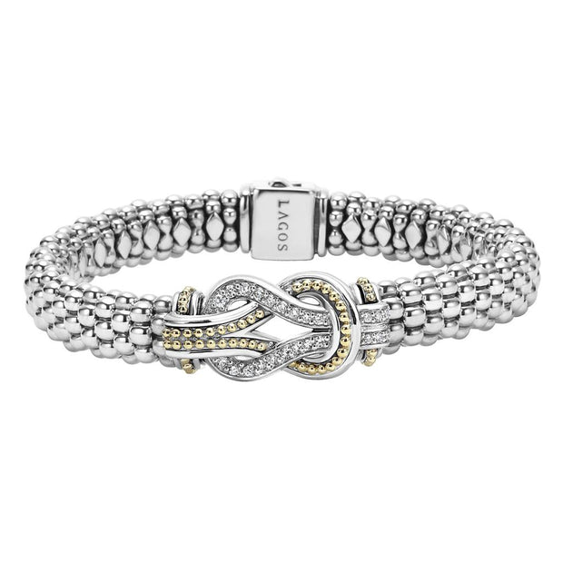 LAGOS Sterling Silver & 18K Diamond Caviar Bracelet