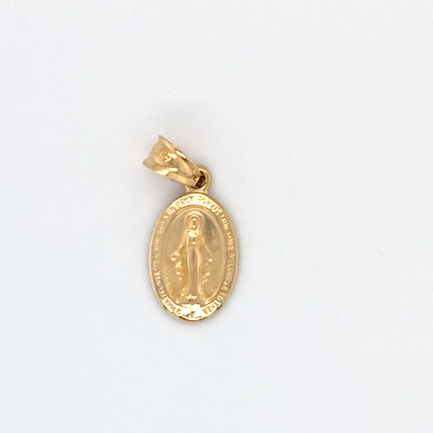 14K Yellow Gold Saint Mary Pendant Charm
