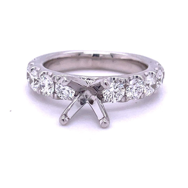 14k White Gold Shared Prong Engagement Ring