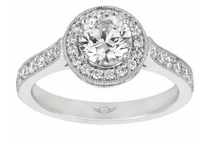 18K White Gold Martin Flyer Diamond Engagement Ring