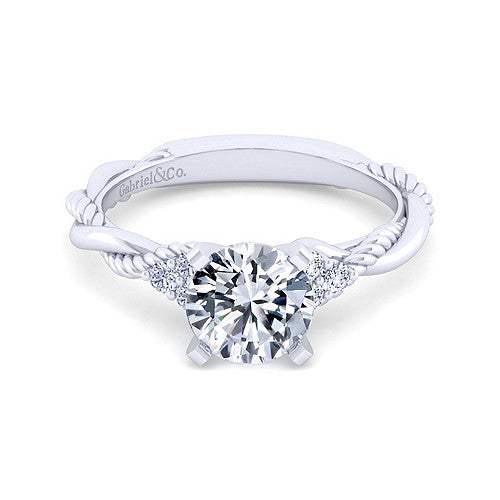 14k White Gold Gabriel & Co. Diamond Engagement Ring