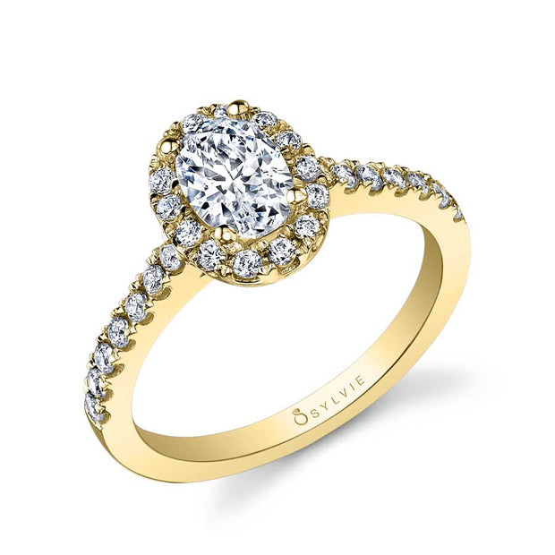 14k Yellow Gold Sylvie Collecrion Diamond Engagement Ring