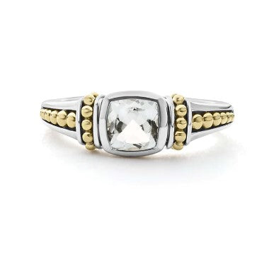LAGOS Sterling Silver And 18K Gold White Topaz Ring