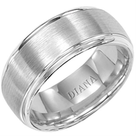 14K White Gold Goldman Luxe Comfort Fit Wedding Band Featuring Brushed Finish