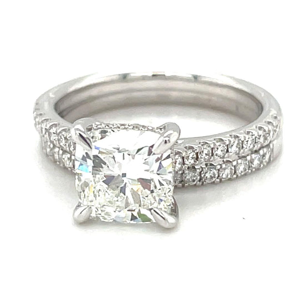 Private Label 14k White Gold Lab Grown Diamond Engagement Ring 2.08Ct