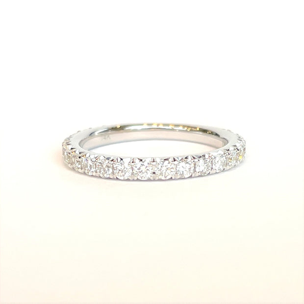 14K White Gold Part Way Around Diamond Wedding Band