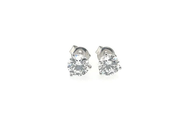 14K White Gold Diamond Stud Earrings