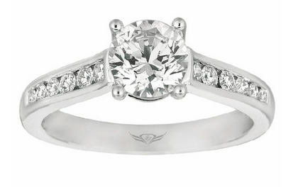 14K White Gold Martin Flyer Diamond Engagement Ring Mounting