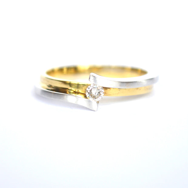 14K Two-Tone Estate Diamond Ring