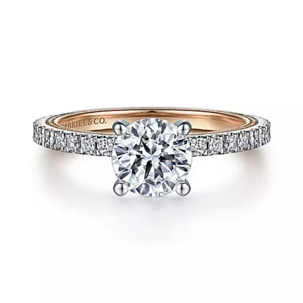 14k Two-Toned Gabriel & Co. Diamond Engagement Ring