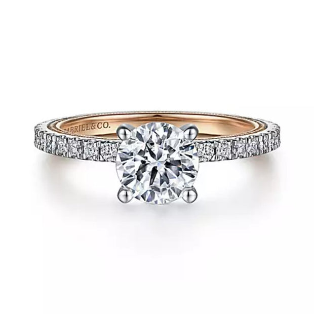 14k Two-Toned Gabriel & Co. Diamond Engagement Ring